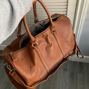 Brown leather duffel bag from Nordstrom